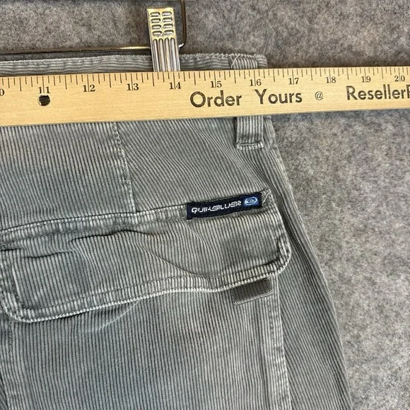Vintage Quiksilver Corduroy Cargo Pants Mens 32x32 Gray Skater Grunge Y2K